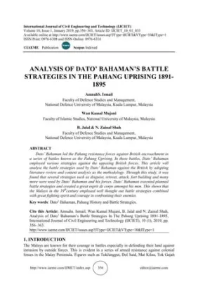 La Guerre de Pahang: Un conflit territorial complexe en Malaisie du 19e siècle, illustrant les luttes pour le pouvoir entre les souverains malais et les forces coloniales britanniques.